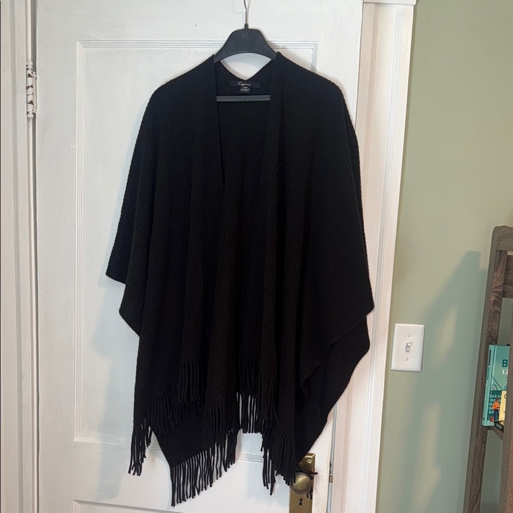 Chic Black Fringe Wrap